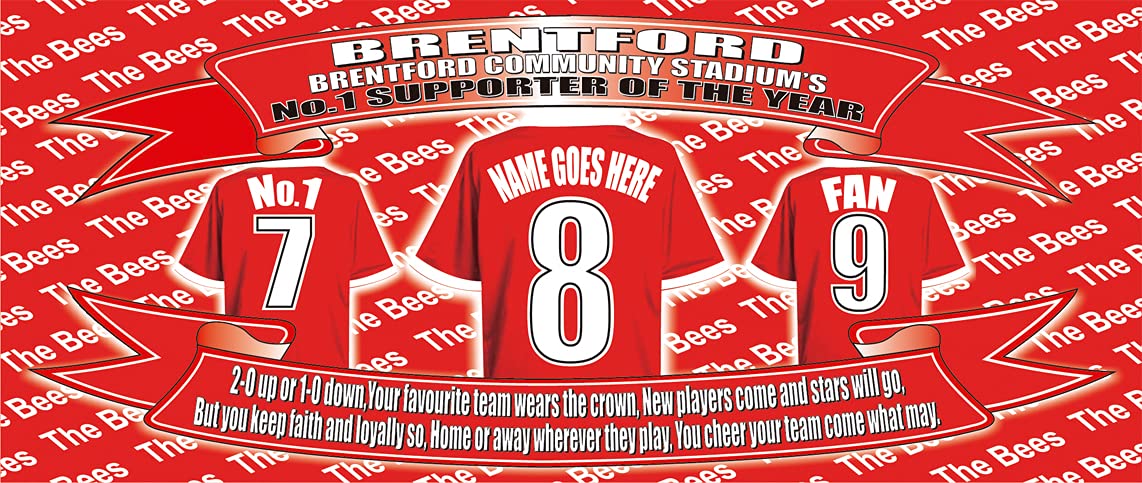 Brentford Personalised Football Team Shirt Mug Gift