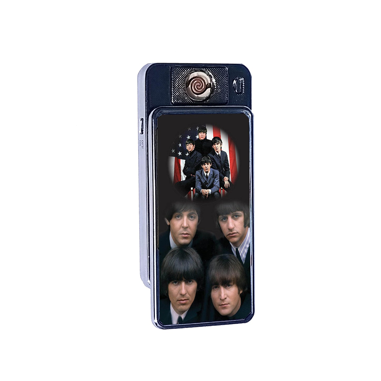 Beatles Icon Rechargeable Gift Boxed Silver Metal USB Lighter