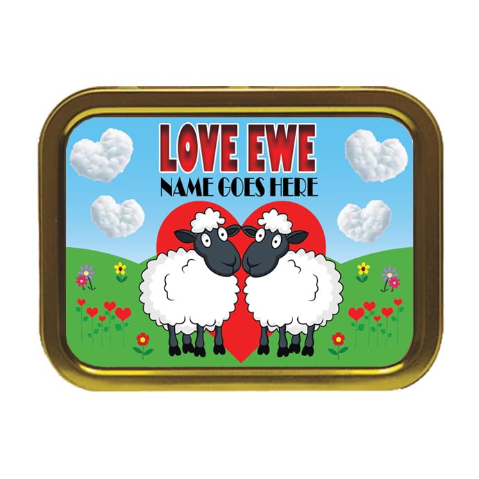 Love Ewe Male Personalised Cute Sheep Tobacco Storage Tin & Products