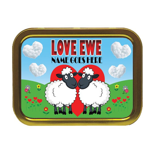 Love Ewe Male Personalised Cute Sheep Tobacco Storage Tin & Products