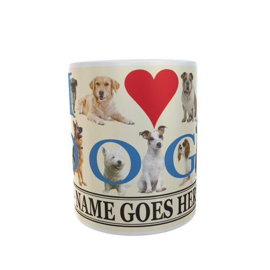 I Love Dogs Personalised Mug Gift