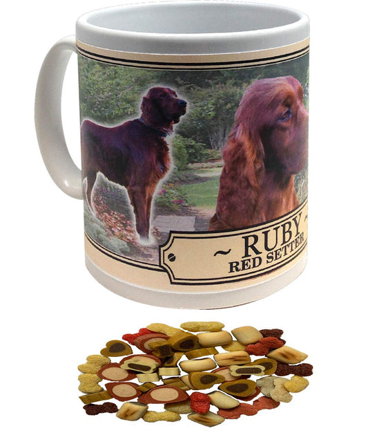 Red Setter Personalised Dog Breed Gift Mug with Treats