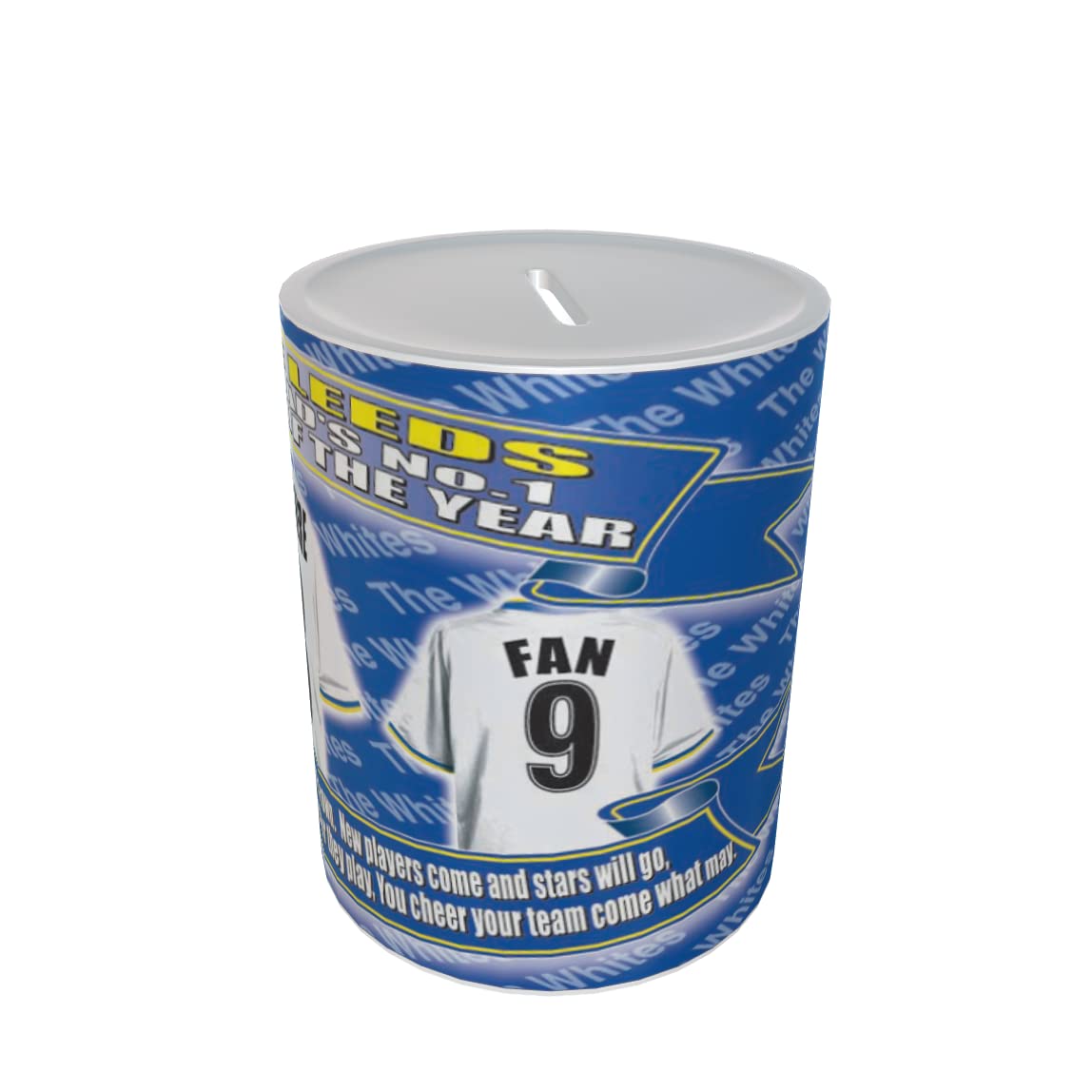 Leeds U Personalised Football Shirt Ceramic Money Box Gift