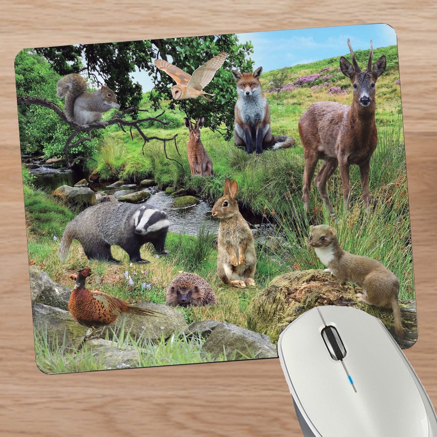 British Countryside Wildlife Animals Mouse Mat Gift