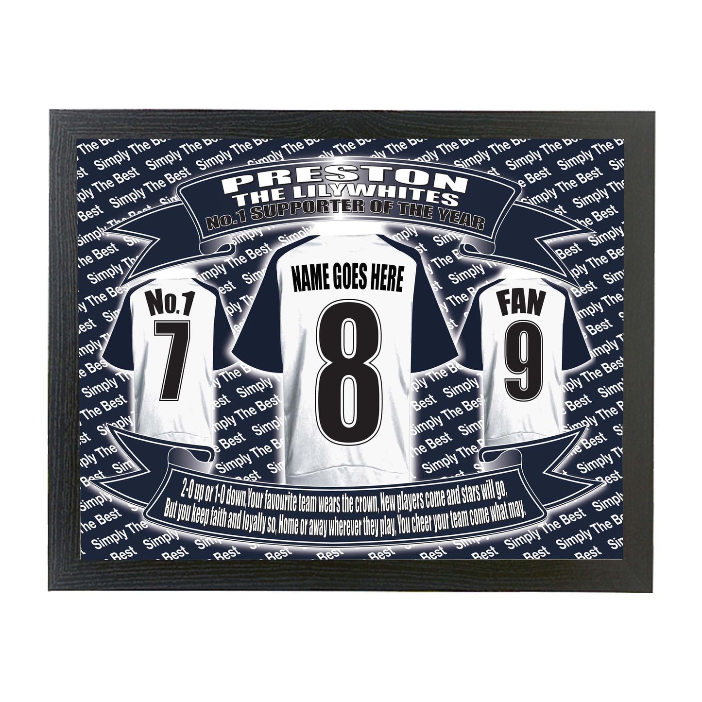 Preston Football Shirt Personalised Picture Gift