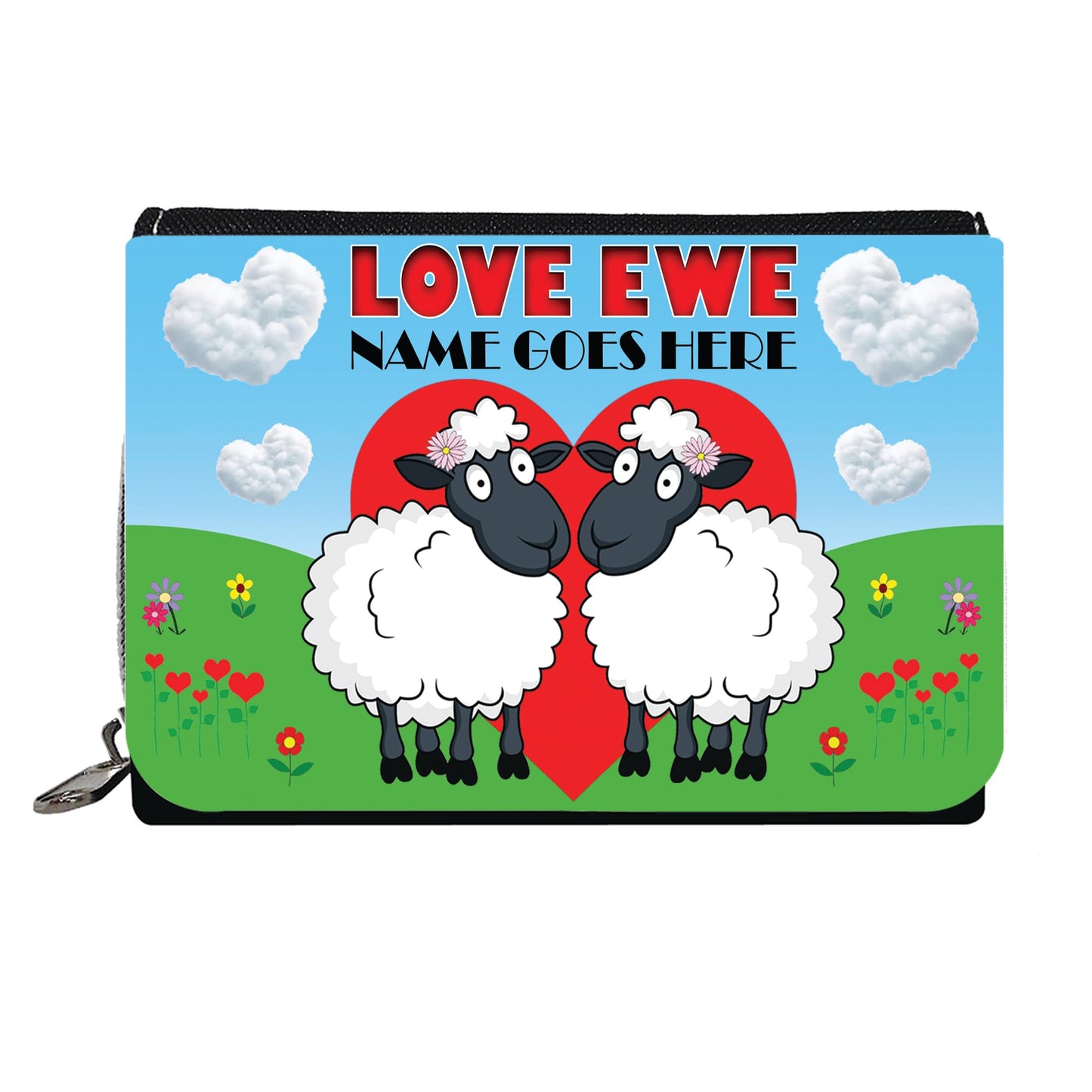 Love Ewe Two Female Personalised Cute Sheep Purse