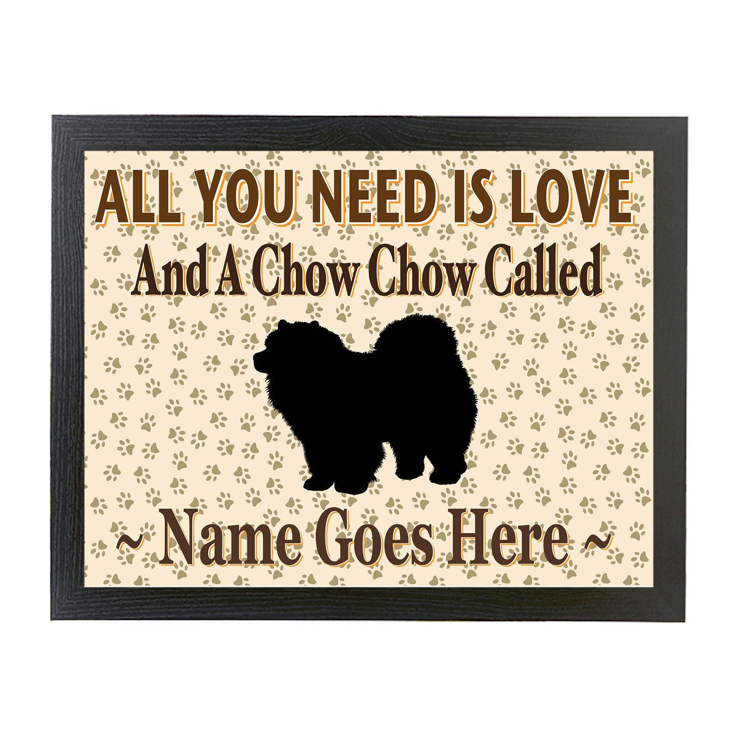 All You Need Is Love Chow Chow Personalised Dog Breed Cushion Lap Tray Bean Bag Gift