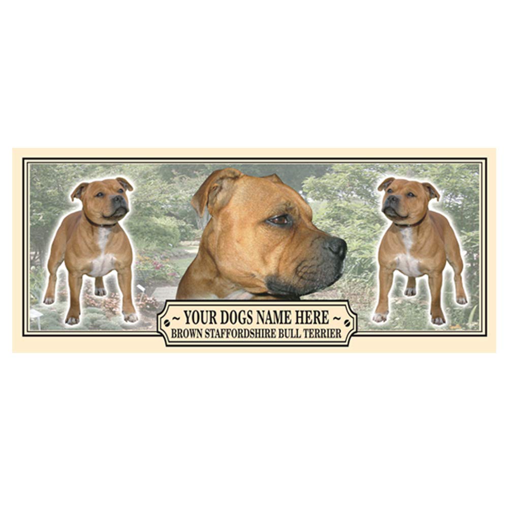 Brown Staffordshire Bull Terrier Personalised Dog Breed Gift Mug