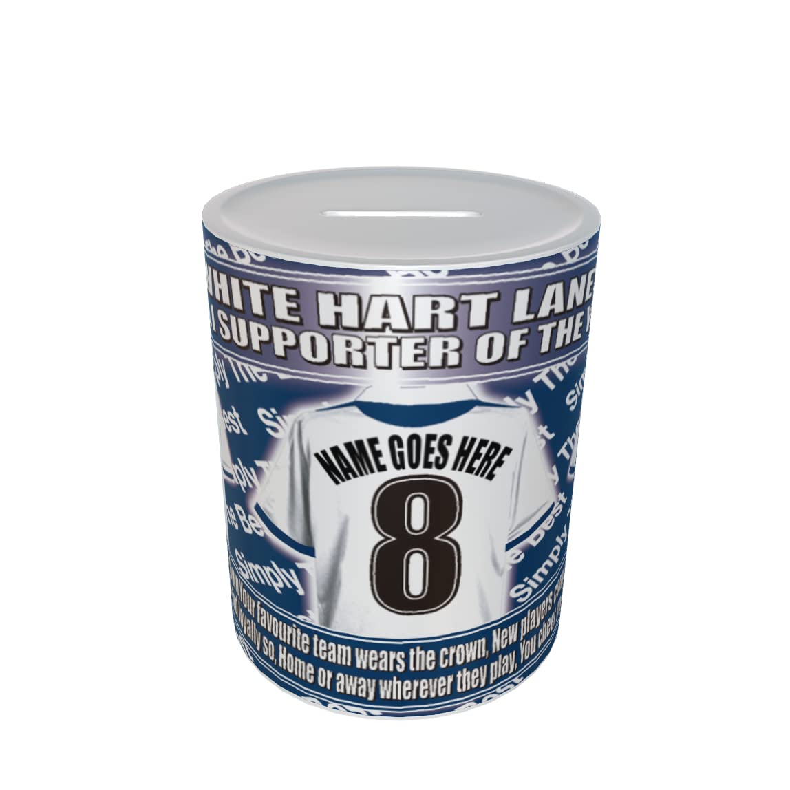 Tott Personalised Football Shirt Ceramic Money Box Gift, Multicoloured, One Size (TOTT-PERS-MONEYBOX_000)