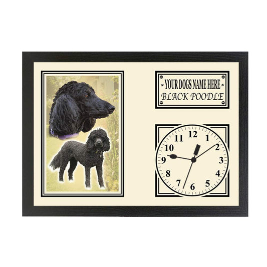 Black Poodle Personalised Dog Breed Gift Clock