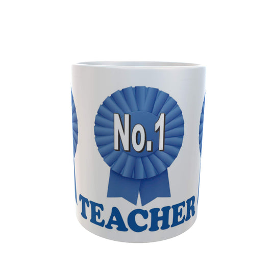 Simply The Best No.1 Teacher Ceramic Rosette Gift Mug