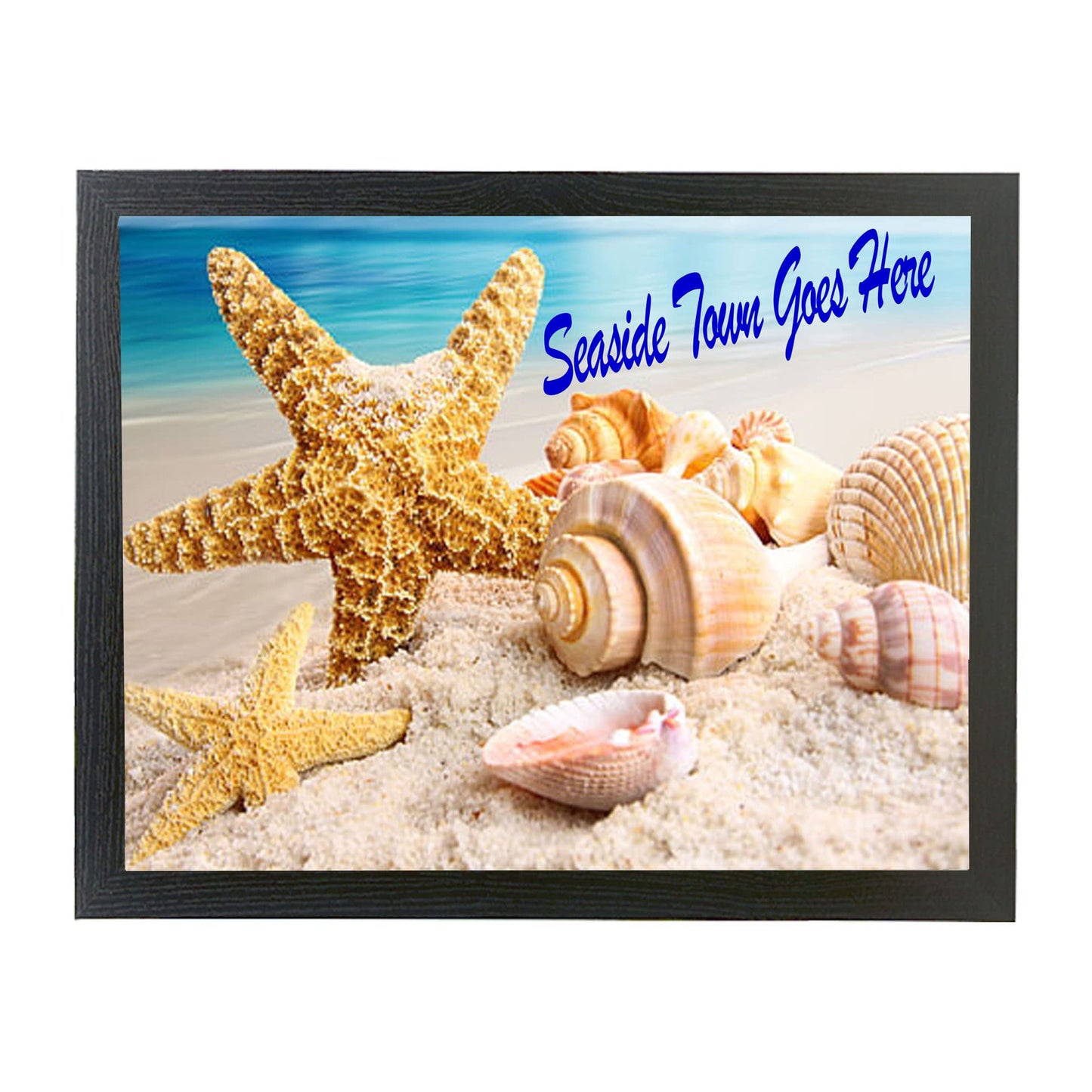 Seashells on the Seashore Personalised Soft Cushion Lap Tray Gift