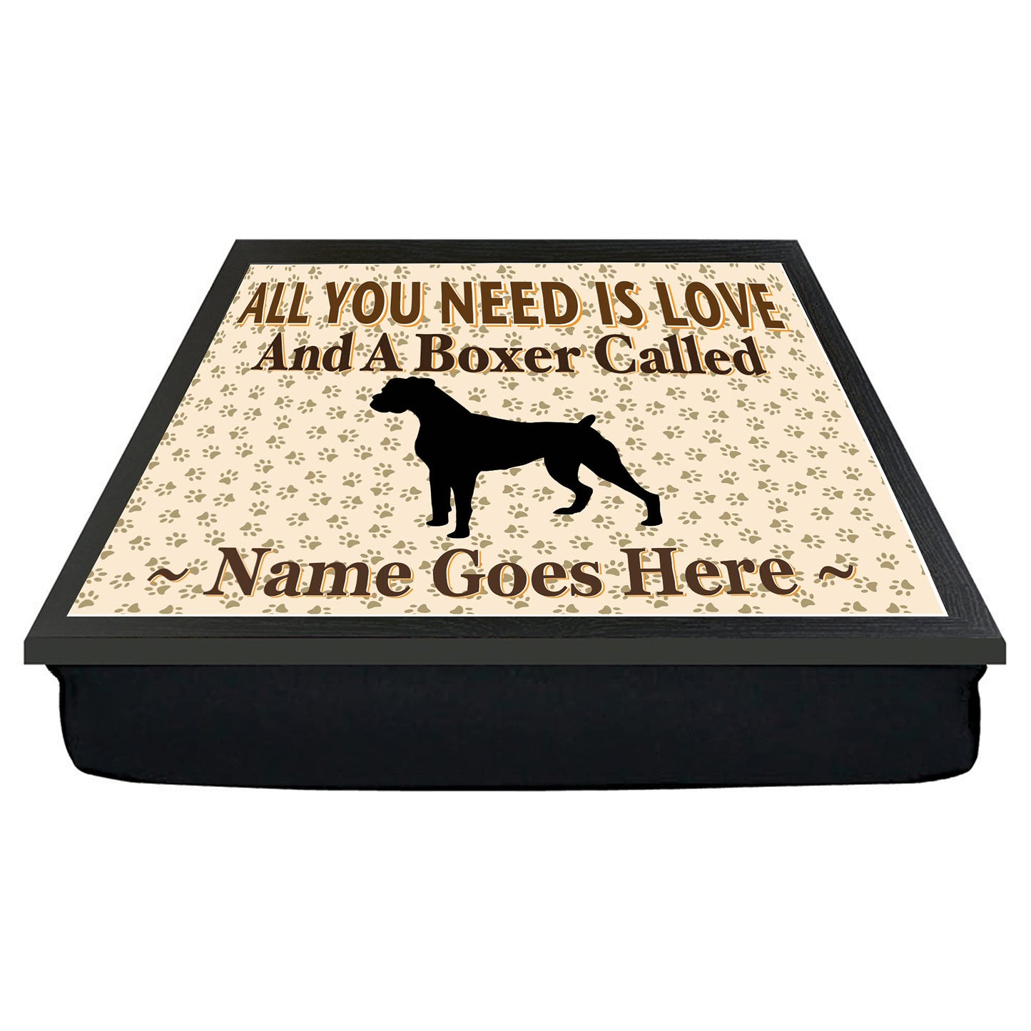 All You Need Is Love Boxer Personalised Dog Breed Cushion Lap Tray Bean Bag Gift