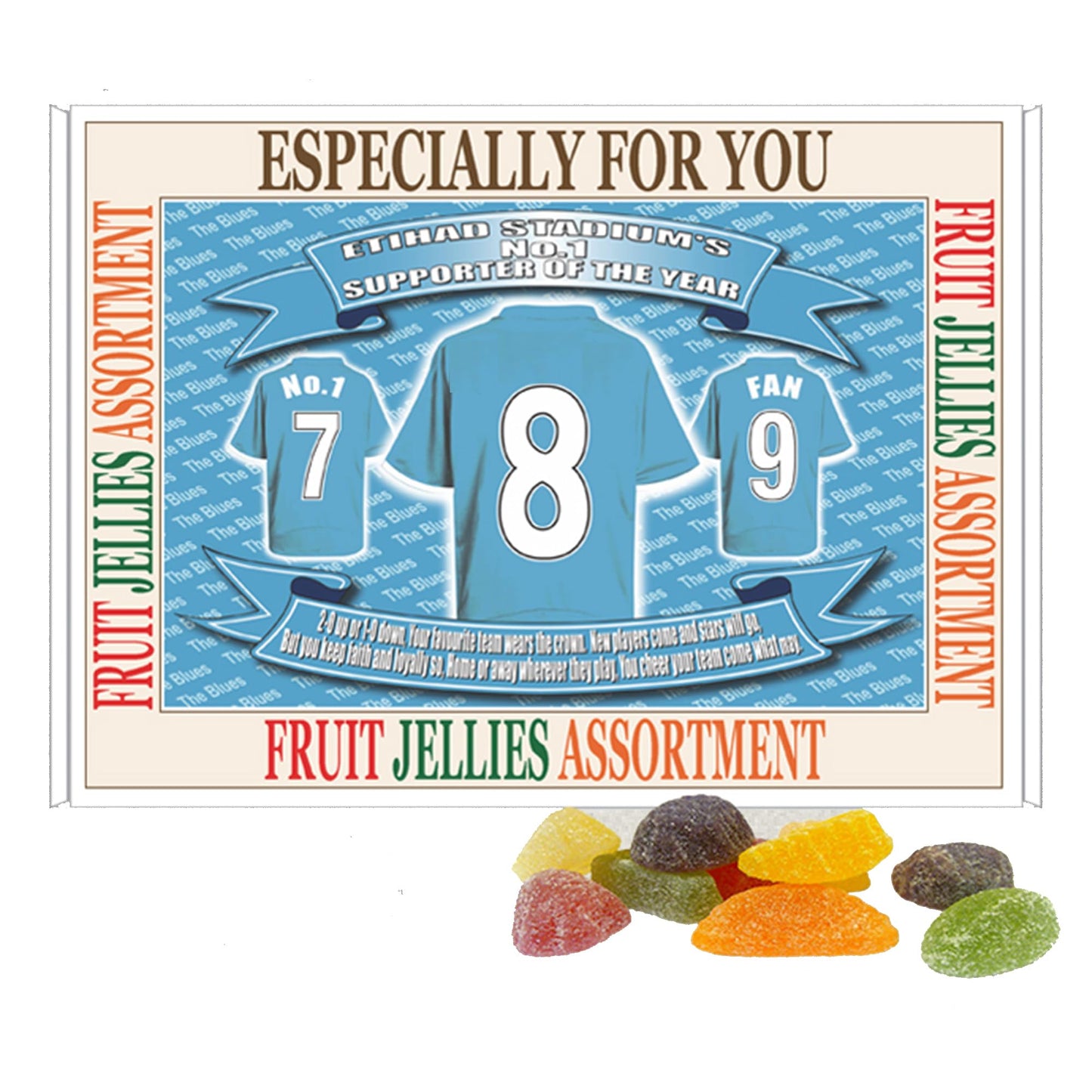 Manchester Blues Football Shirt Gift Boxed 200g Sweets Variety