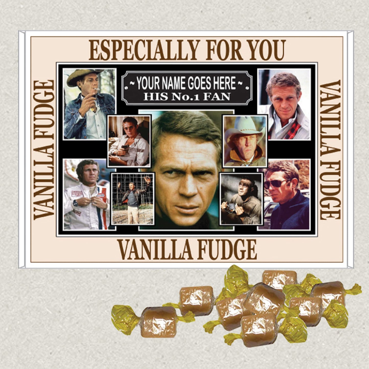 Steve McQ Celebrity Movie Icon Personalised Boxed Sweets Gift Present Choice of Sweets
