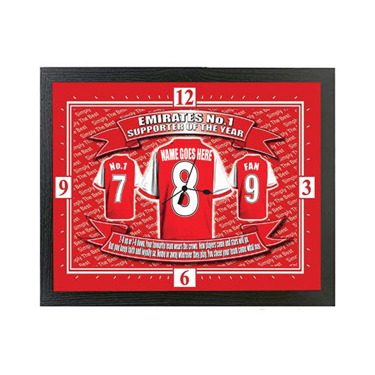Gooners Football Shirt Personalised Gift Clock