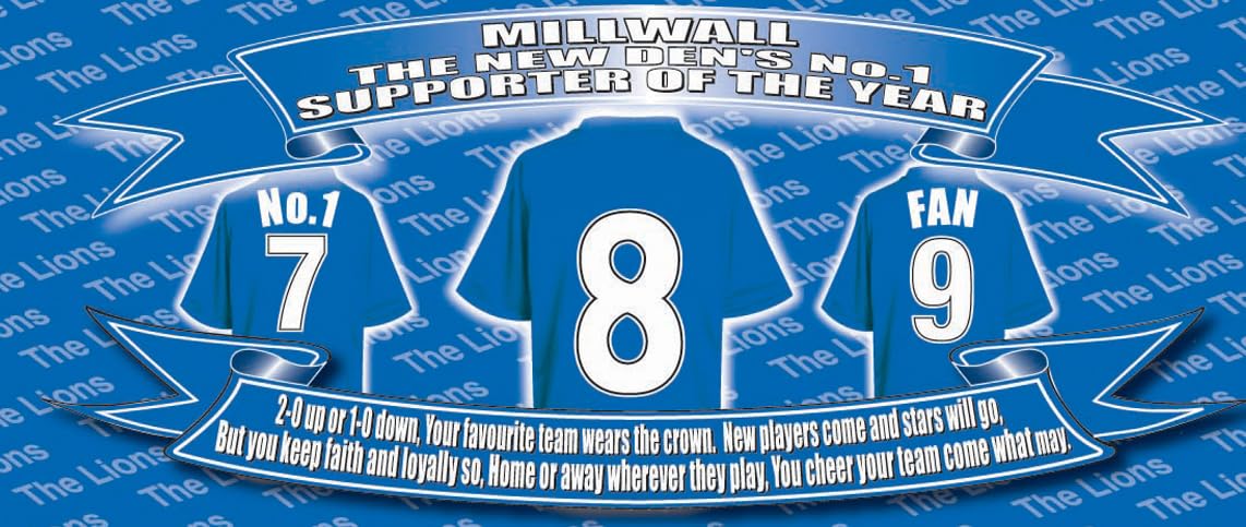 Mill(wall) Football Shirt Silver Aluminium Two Lid Unisex Water Bottle Gift