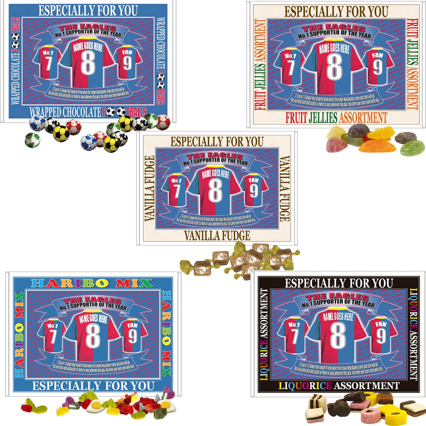Crystal - Glaziers Football Shirt Personalised Gift Boxed Sweets