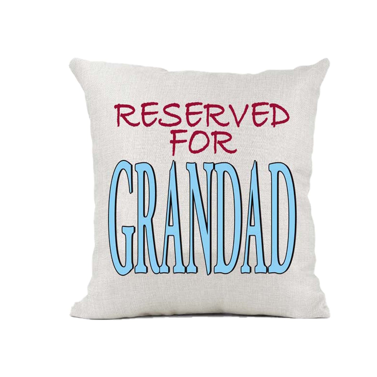 Reserved For Relative Name Family Title Personalised Naturally Woven Linen Style Cushion Cover Pillow Gift Available in Choice Of 2 Colours