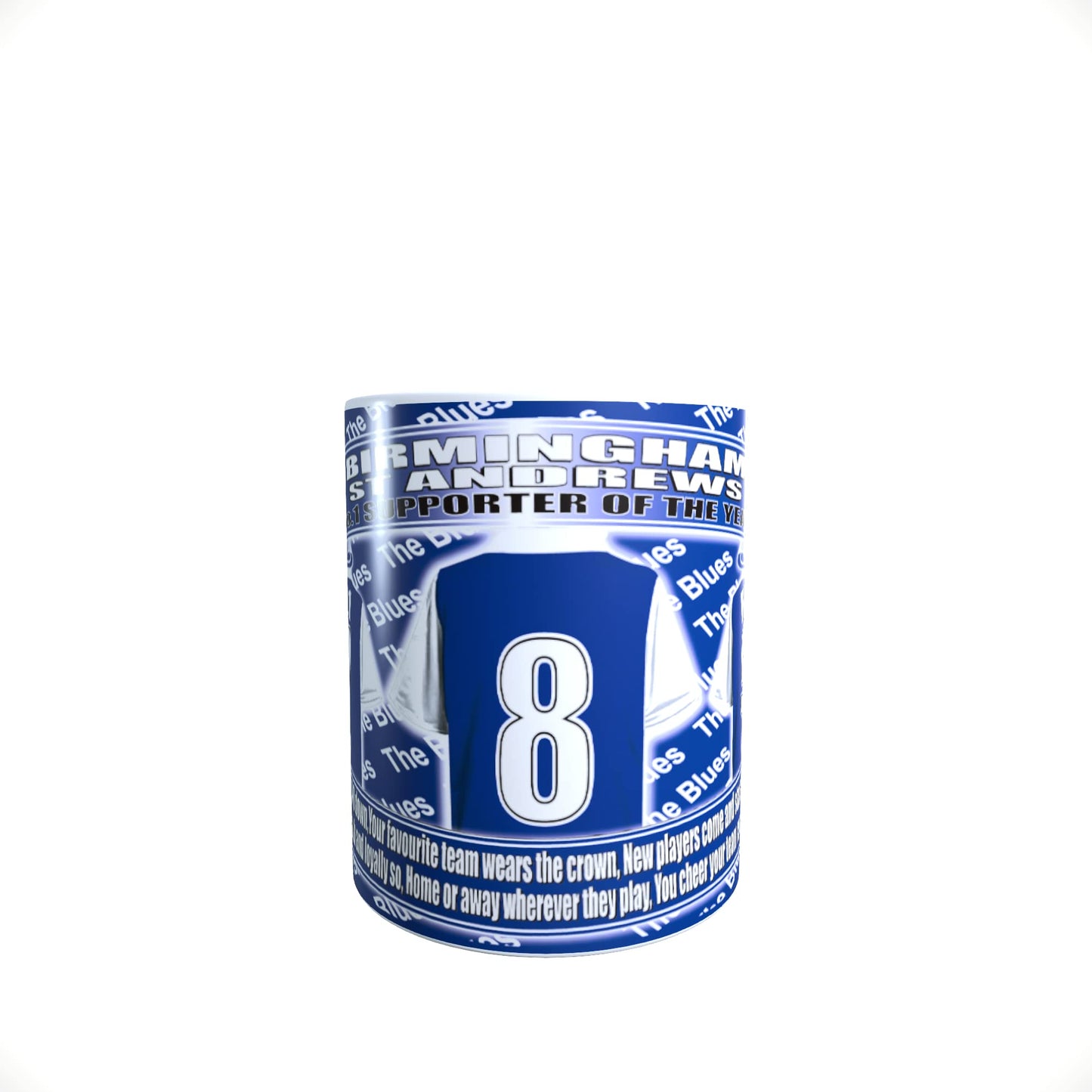 Birmingham Football Team Shirt Ceramic Mug Gift with Chocolate Footballs