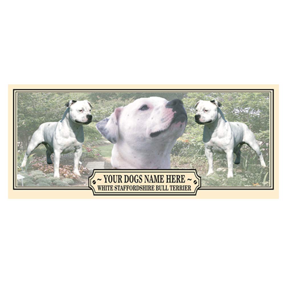 White Staffy Staffordshire Bull Terrier Personalised Dog Breed Gift Mug