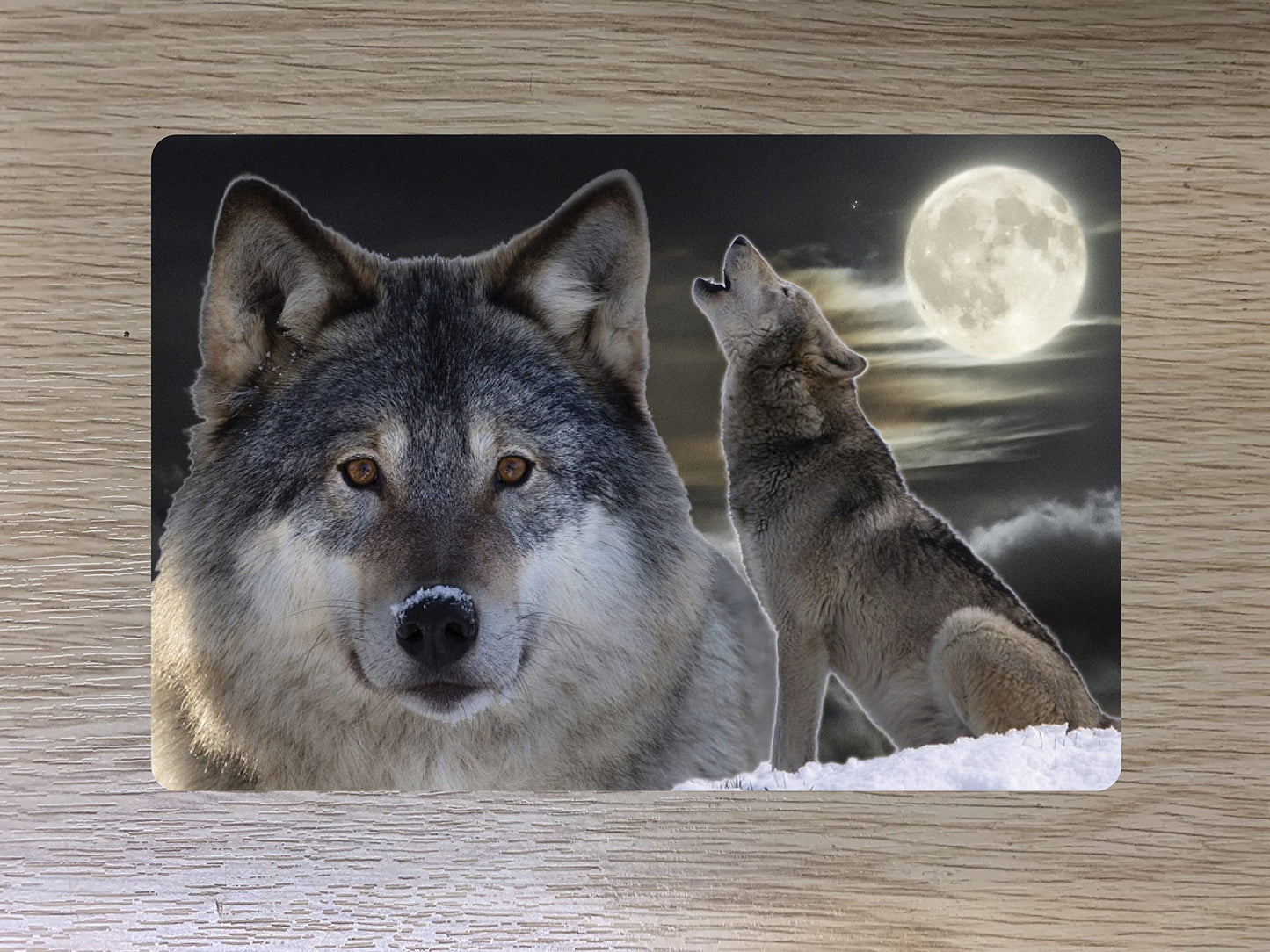 Wolf Howling at The Moon Travel Passport Case Holder Gift