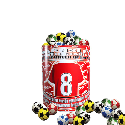 Barnsley Football Team Shirt Mug Gift with Chocolate Footballs