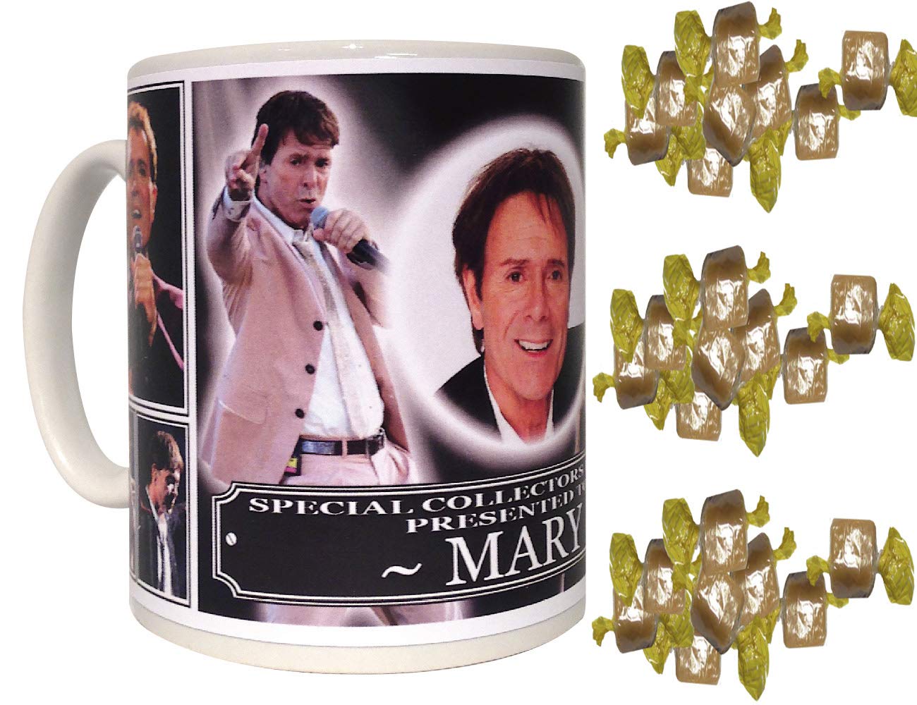 Cliff Richard Personalised Icon Gift Mug with Sweets