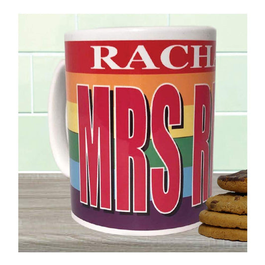 Mrs Right Gay Pride Personalised Gift Mug