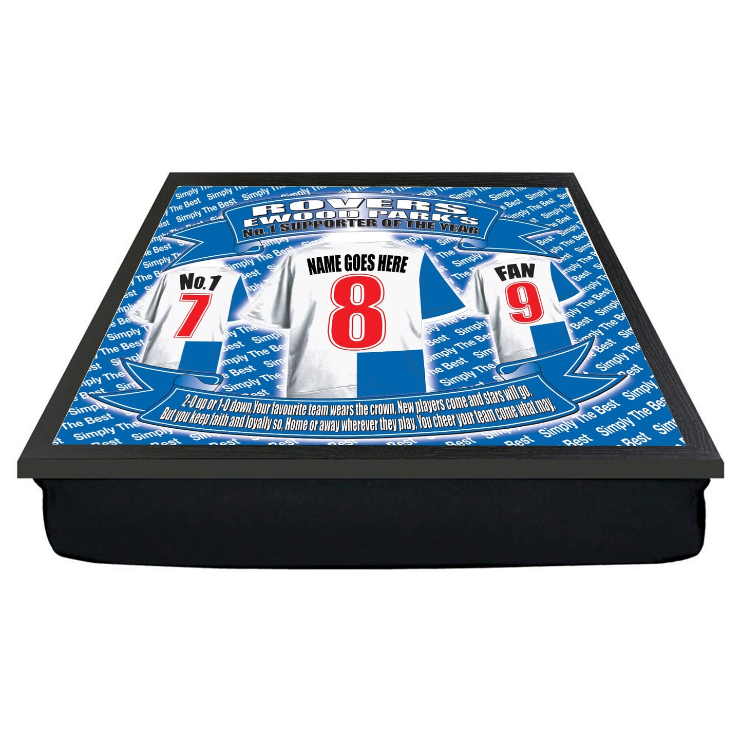 Black(burn) Personalised Football Shirt Lap Tray And Mug Gift Set