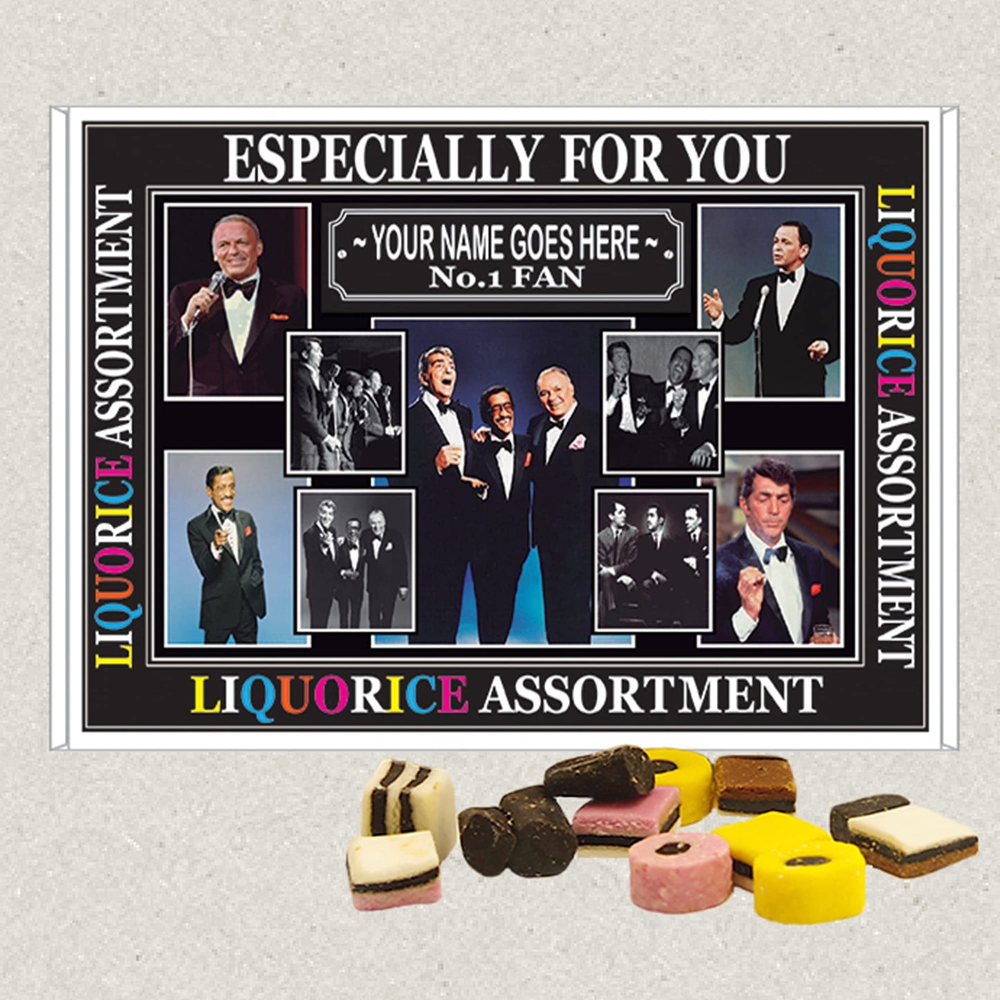 50s Crooners Celebrity Music Icon Personalised Boxed Sweets Gift Present Choice of Sweets