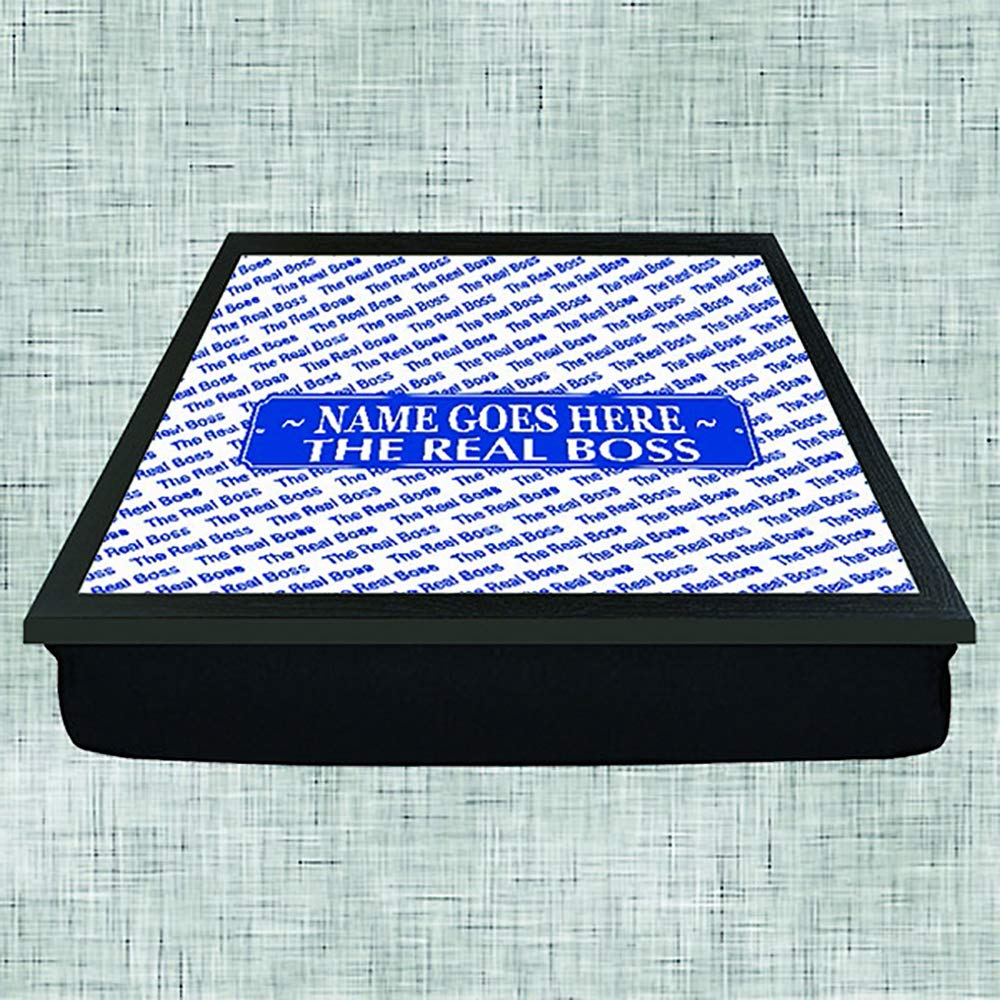 The Real Boss Male Blue Personalised Lap Tray Gift