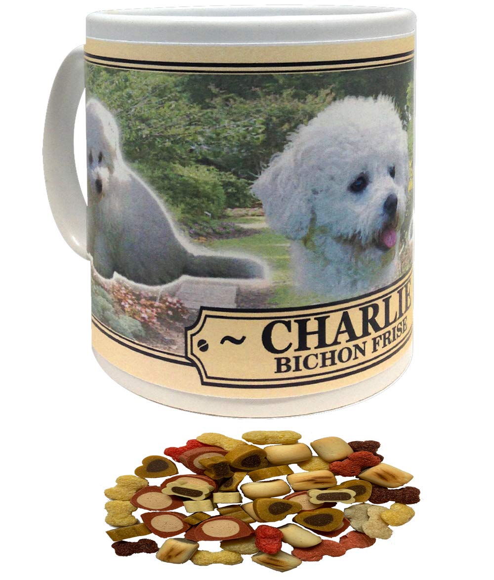 Bichon Frise Personalised Dog Breed Gift Mug with Treats