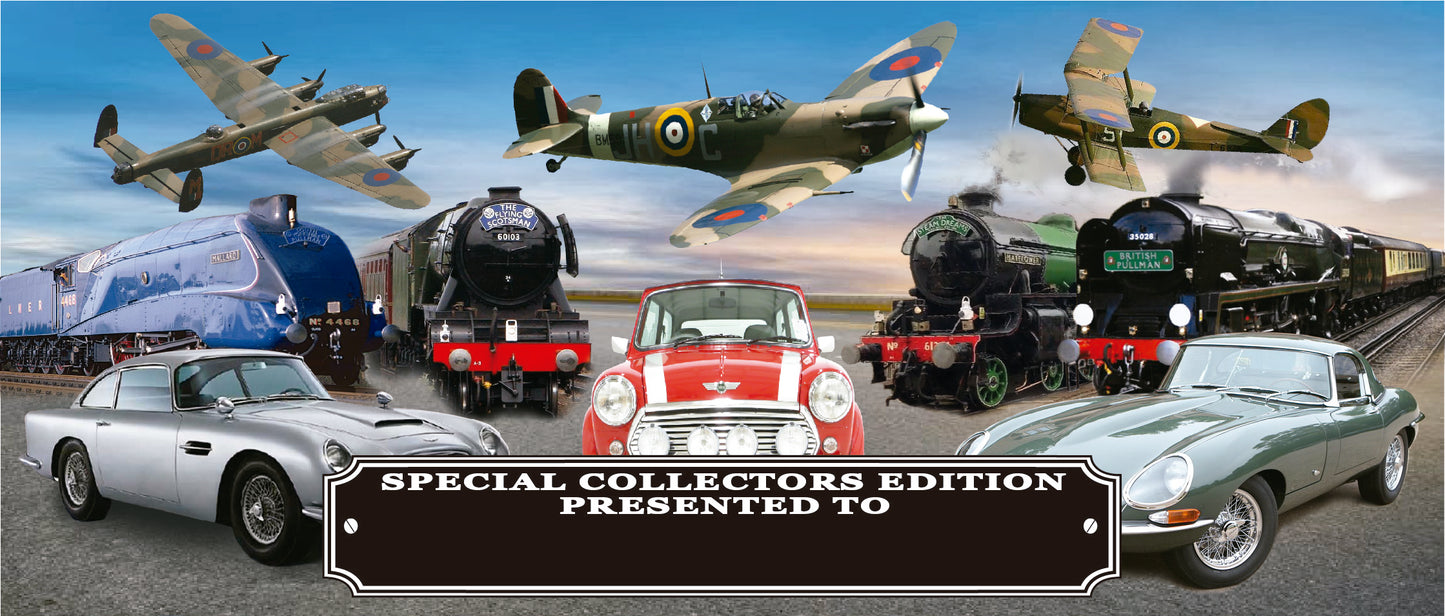 Planes Trains and Automobiles Classic Car Icons Personalised Mug with Choice of Sweets Gift