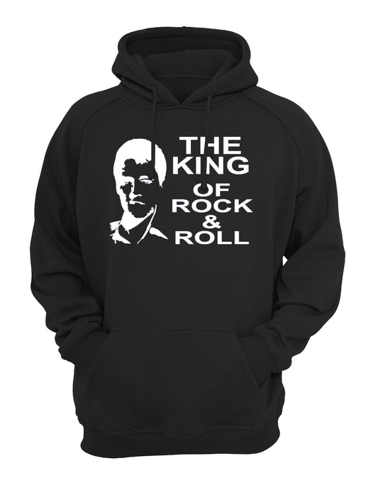 King of Rock and Roll Slogan Unisex Casual Hoody, Sweatshirt, Sweat Black, Grey