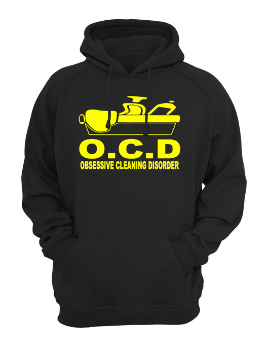 O.C.D 'Obsessive Cleaning Disorder' Slogan Unisex Casual Hoody, Sweatshirt, Sweat Black, Grey