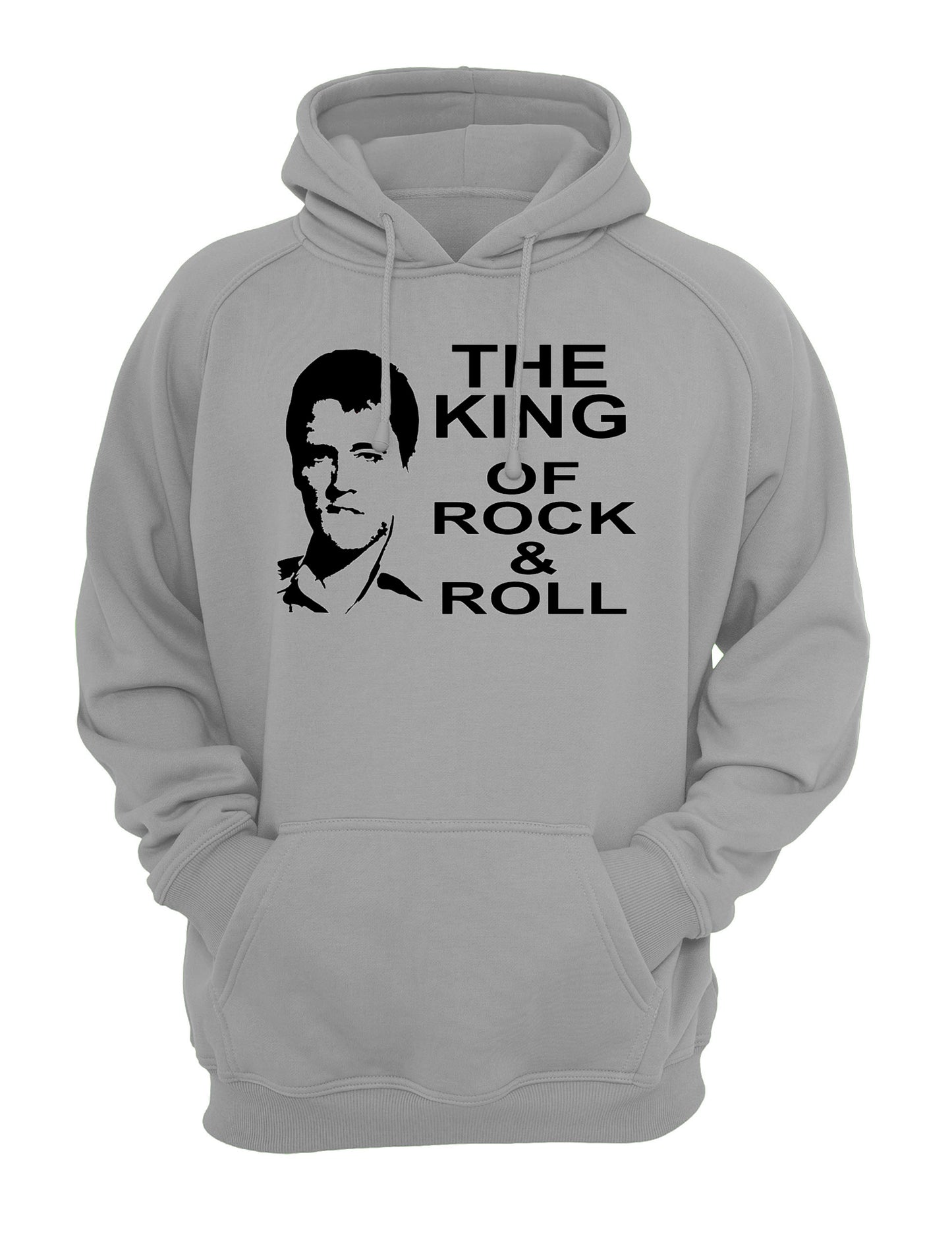 King of Rock and Roll Slogan Unisex Casual Hoody, Sweatshirt, Sweat Black, Grey