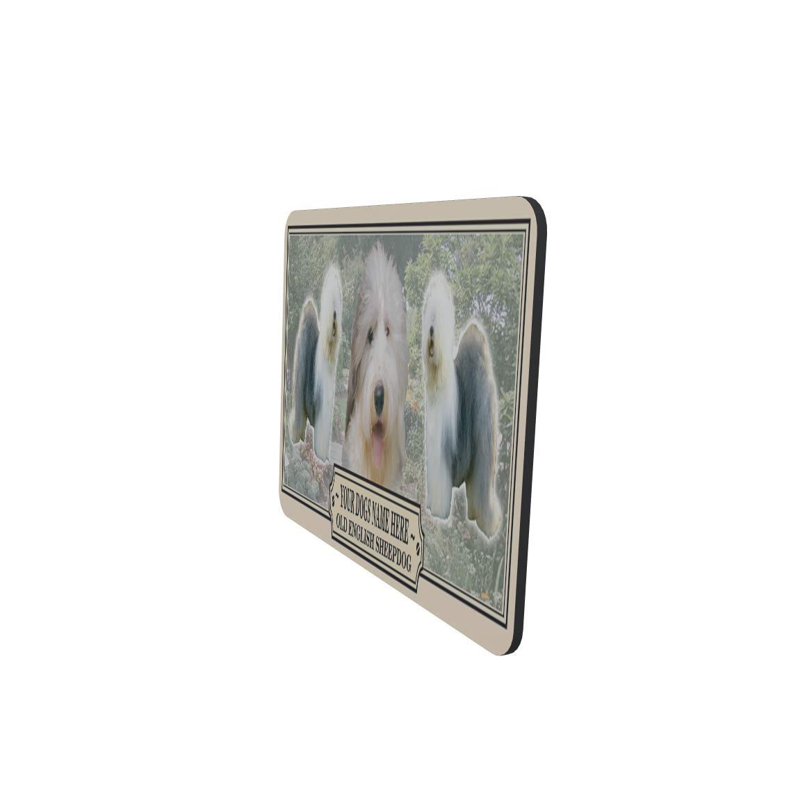 Old English Sheepdog Personalised Dog Breed Mouse Mat Gift