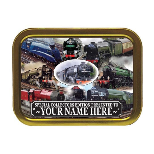 Classic Steam Locomotive Trains Personalised Tobacco Storage Tin & Products