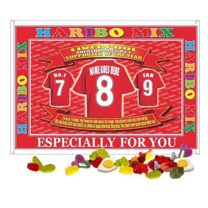 Liverpool Football Shirt Personalised Gift Boxed Sweets, multicolour, medium