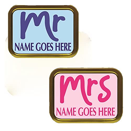 Mr & Mrs Personalised Couples, Marriage, Relationship Tobacco tin and Products Gift (Set of 2)