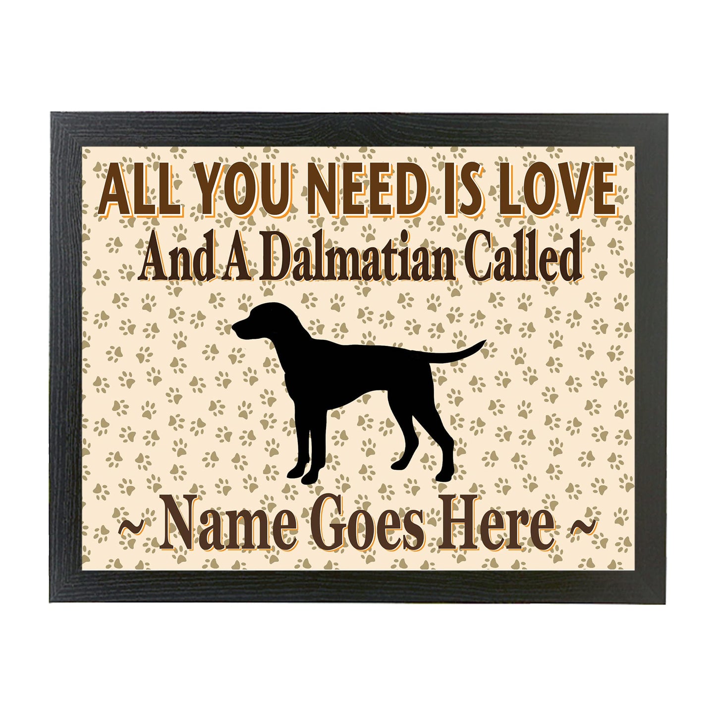 All You Need Is Love Dalmatian Personalised Dog Breed Cushion Lap Tray Bean Bag Gift