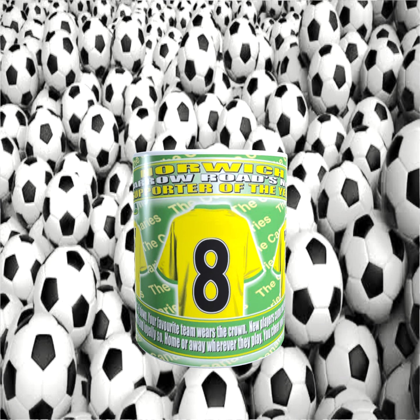 Norwich Football Team Shirt Mug Gift with Chocolate Footballs