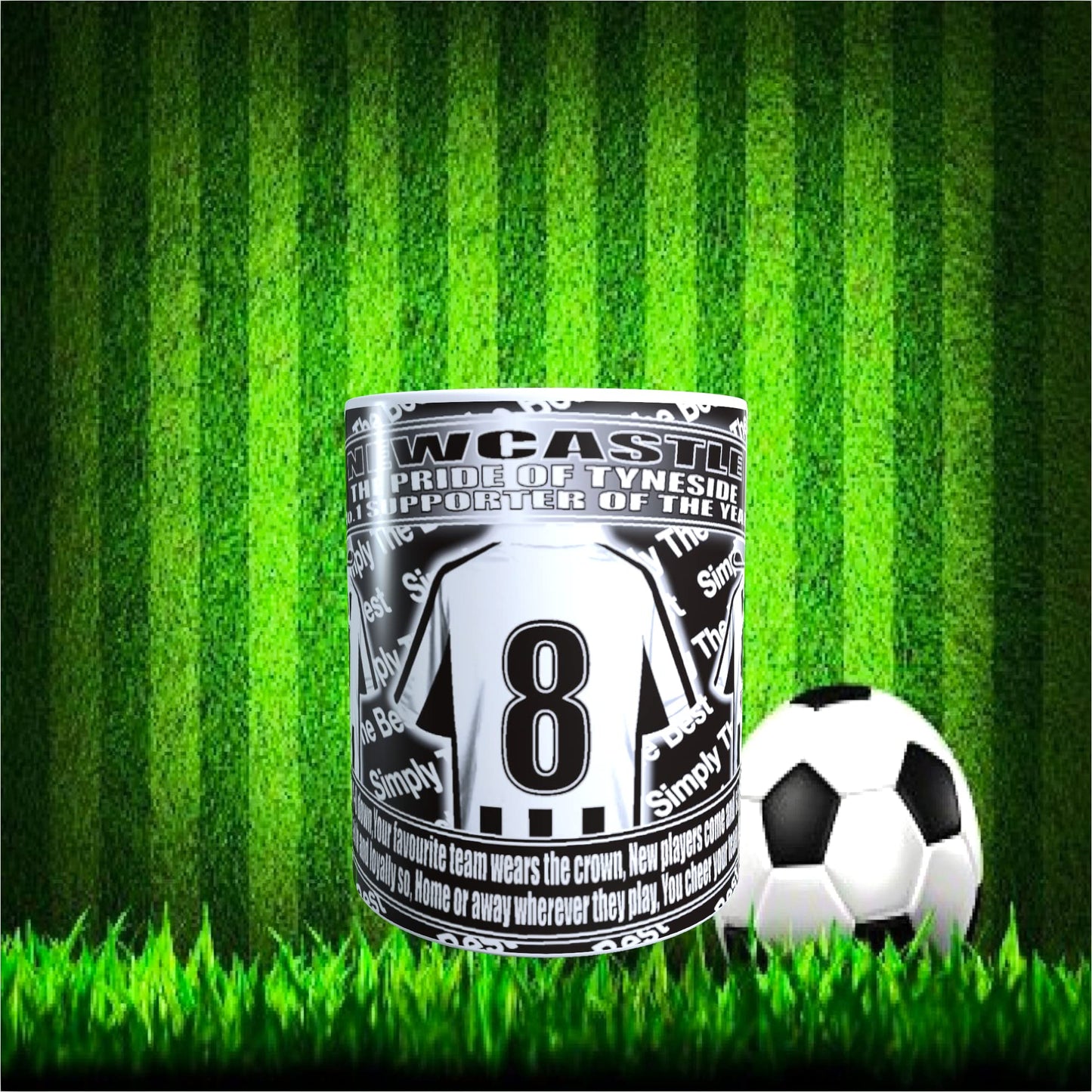 Newcastle Football Team Shirt Mug Gift with Chocolate Footballs