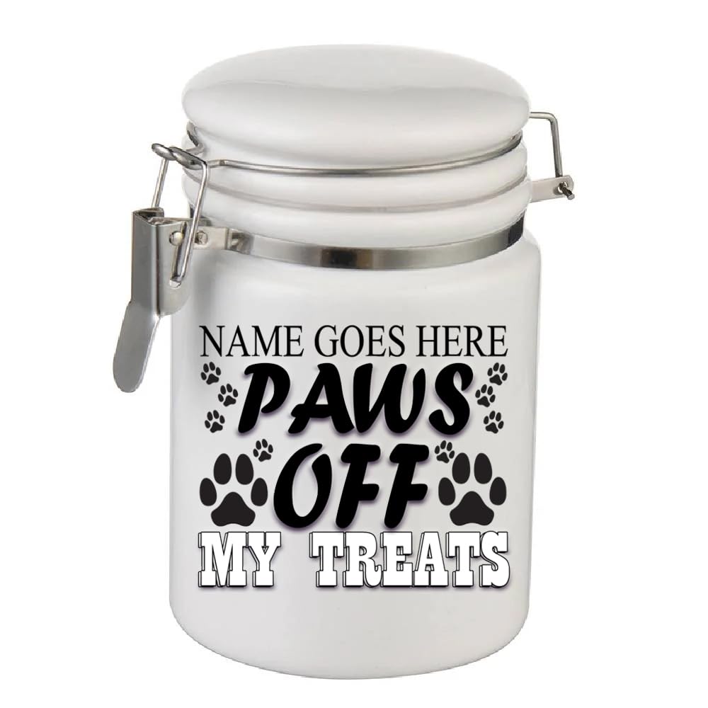 Paws Off My Treats Personalised Dog Storage Jar Gift