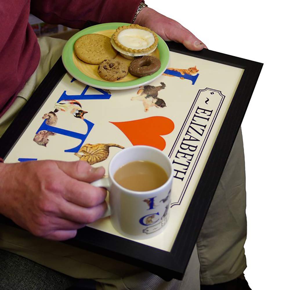 I Love Cats personalised lap tray gift