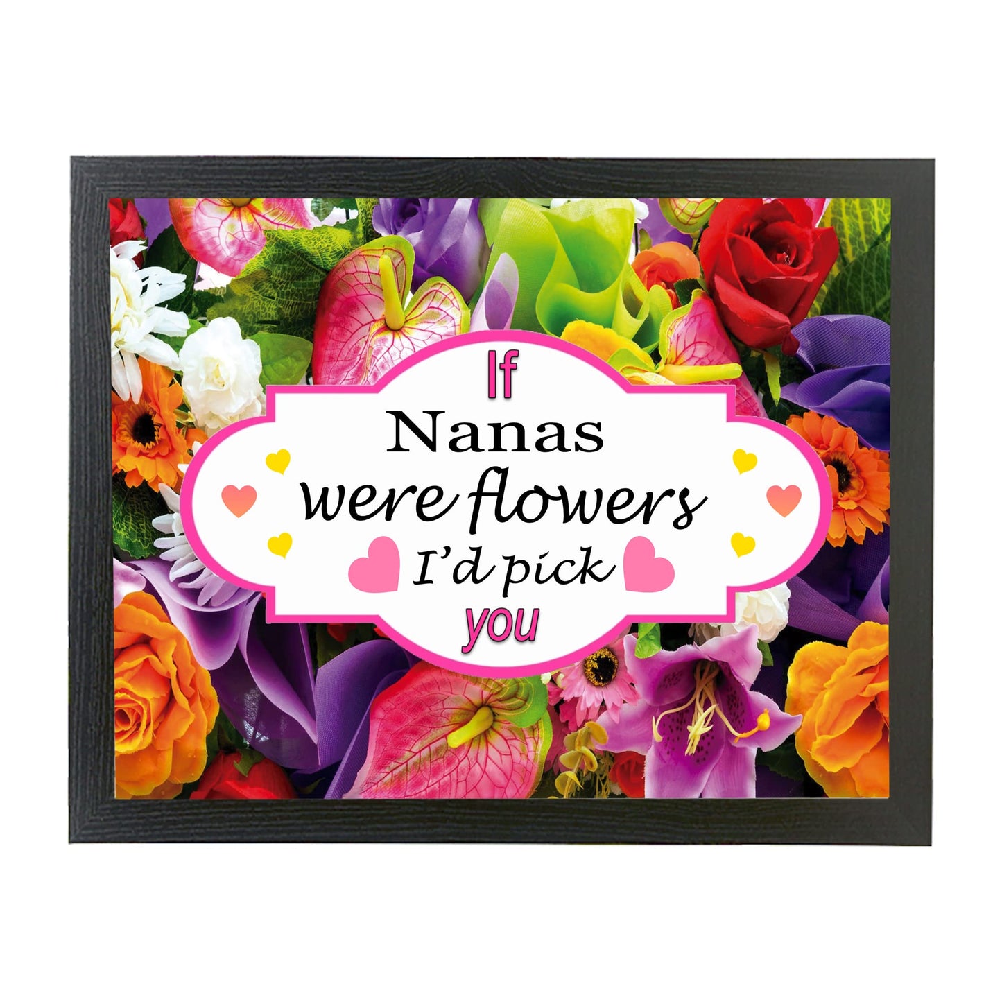 If You were A Flower I’d Pick You Pink Hearts Floral Bouquet Family & Friends Lap Tray Gift