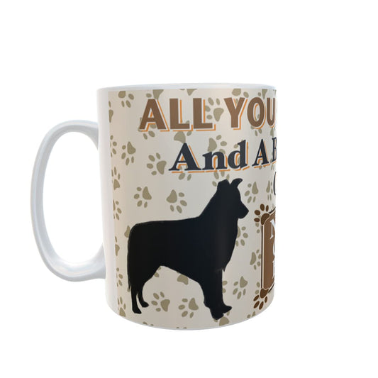 All You Need is Love and a Border Collie Dog Personalised Mug Gift
