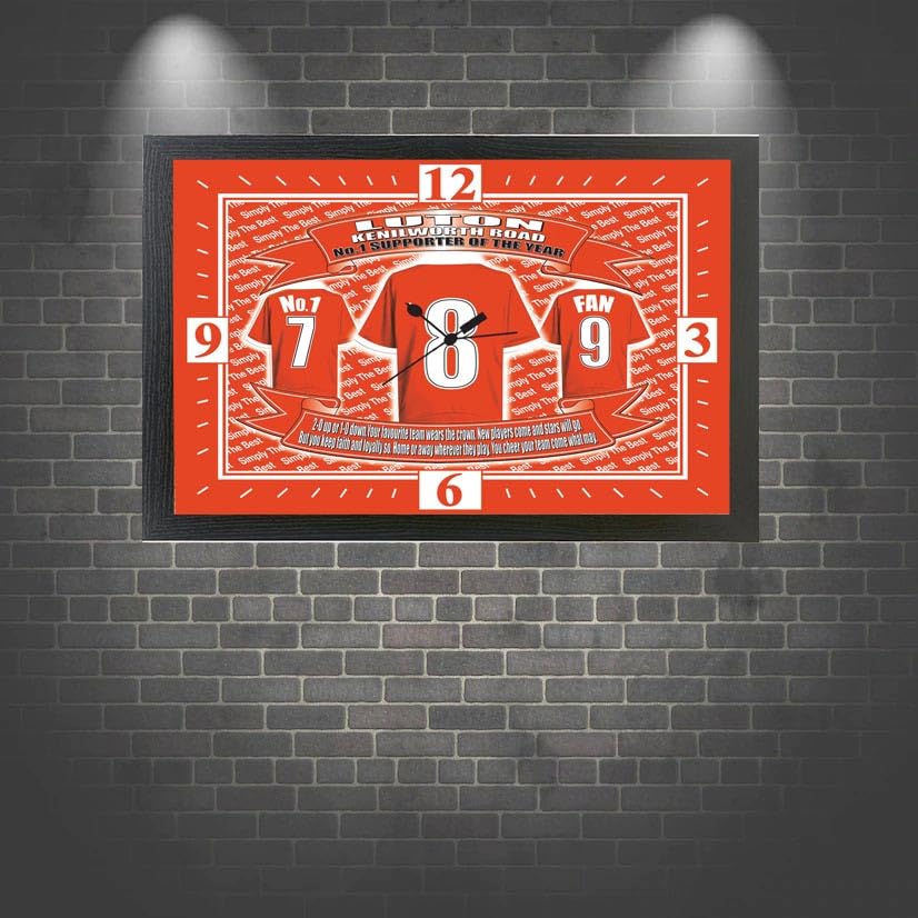 Luton Football Shirt Clock Gift Present