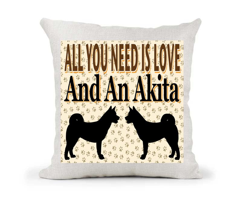 All You Need Is Love And An Akita Country Canvas Style Cushion Cover Gift